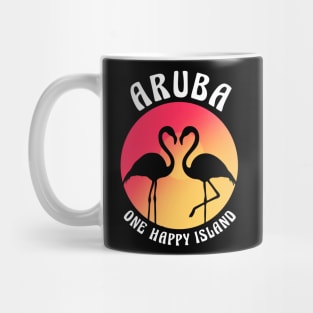 Aruba One Happy Island Aruba Island Flamingo Mug